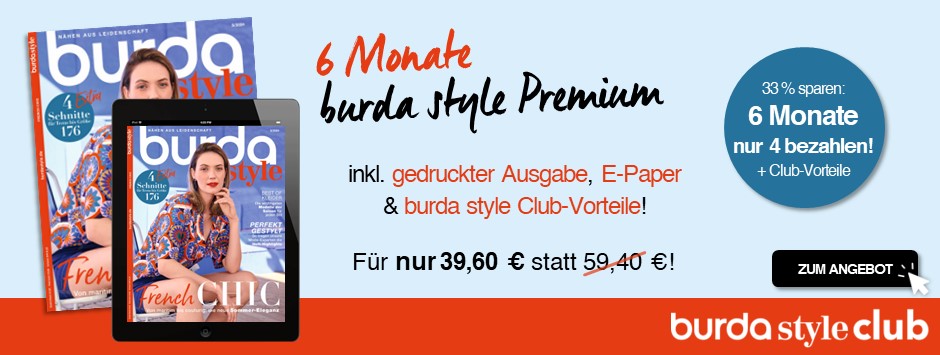 burda style Premium - 6 Monate nur 4 bezahlen!