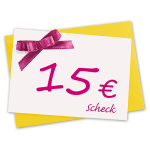 15 € Verrechnungsscheck 